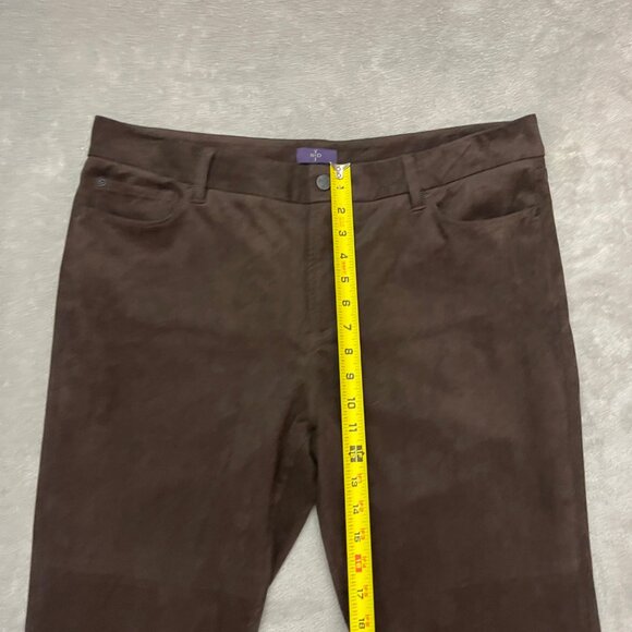 NYDJ Jeans Womens Size 16W Brown Skinny Dark Wash Faux Suede Lift & Tuck Tech - Picture 5 of 12